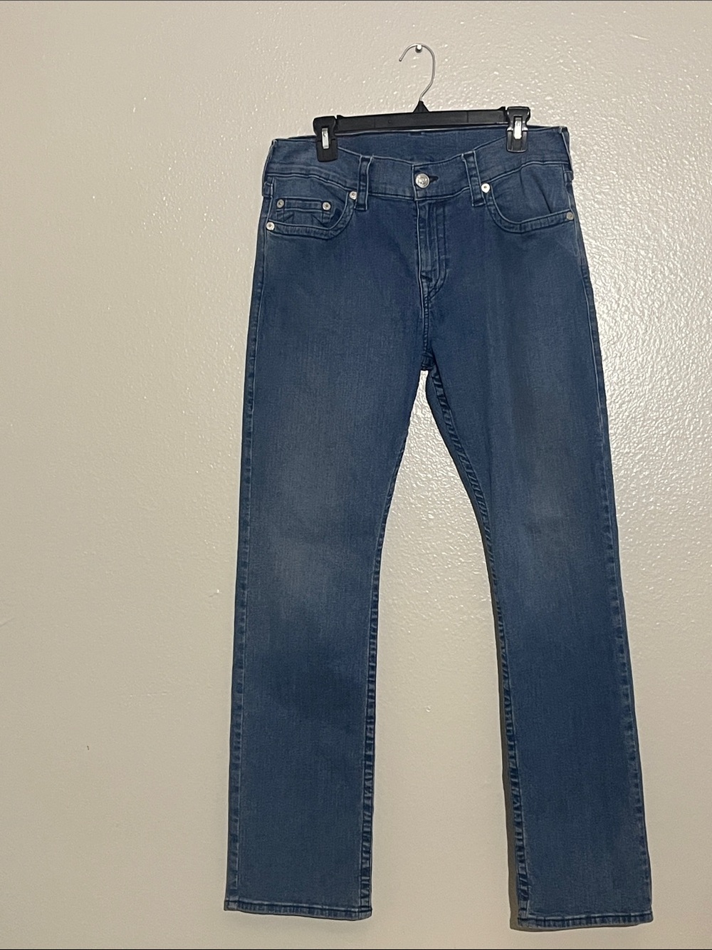 True Religion Men's Ricky Relaxed Straight Jeans - Dark Blue Wash
